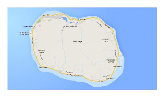 Большая карта дорог Раротонга, Острова Кука