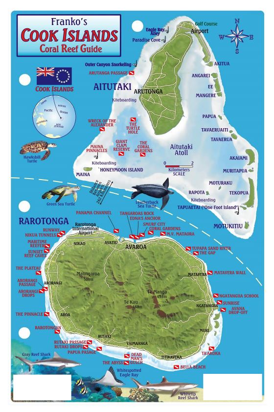 Большая туристическая карта островов Кука