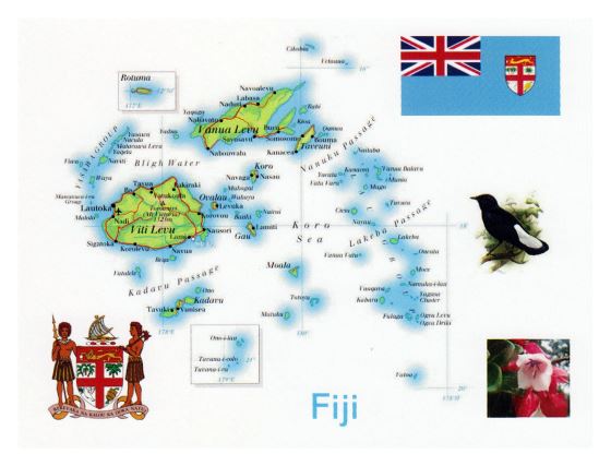 Большая карта Фиджи