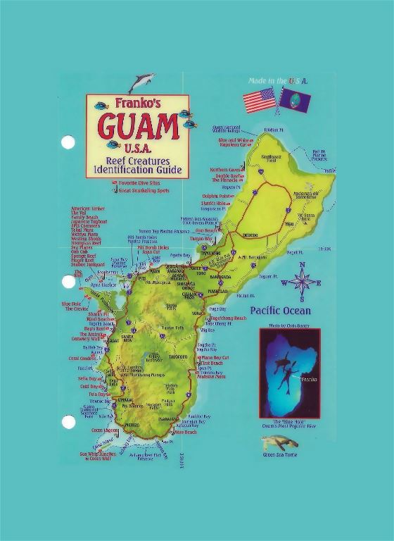 Детальная туристическая карта Гуама с другими пометками