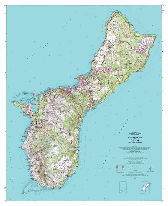 Крупномасштабная топографическая карта Гуама