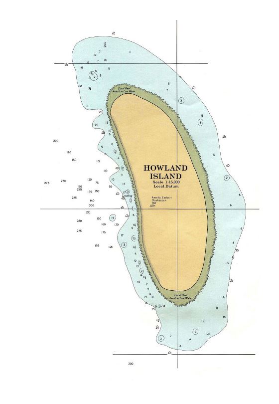 Большая топографическая карта острова Хоулэнд