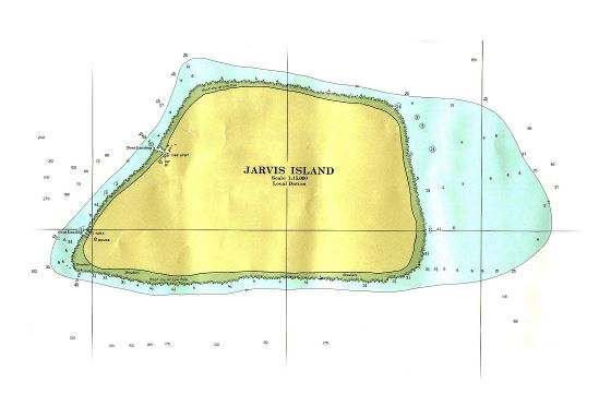 Большая топографическая карта острова Джарвис