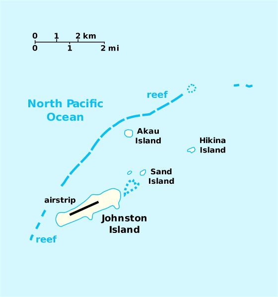 Большая политическая карта атолла Джонстон