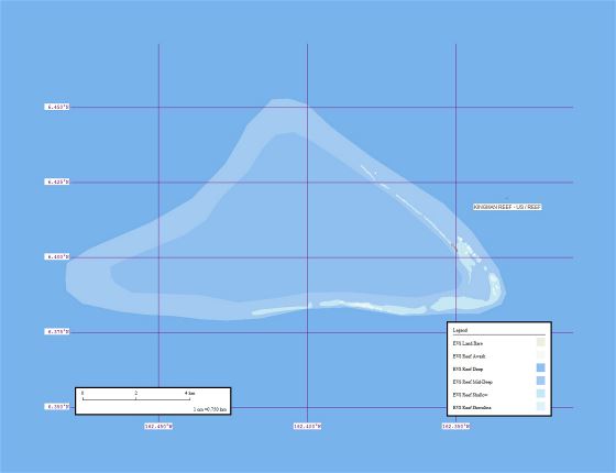 Большая карта рифа Кингман