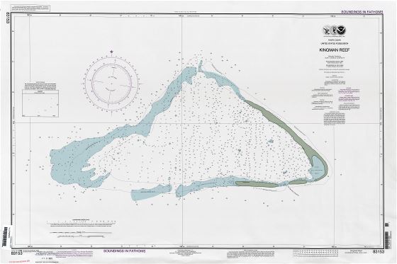 Крупномасштабная морская карта рифа Кингман