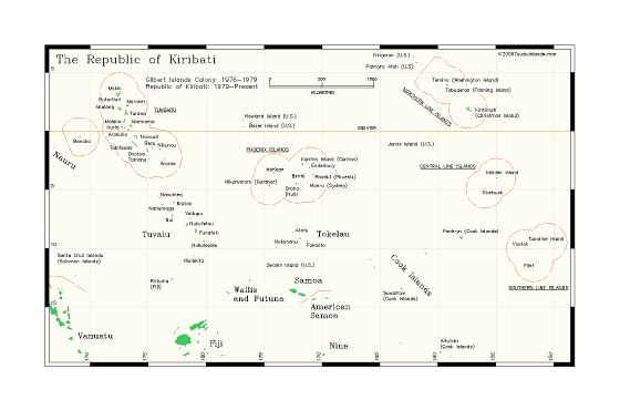 Подробная карта Республики Кирибати