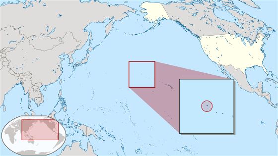 Большая карта расположения островов Мидуэй