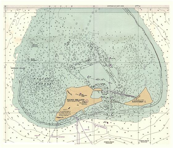 Большая топографическая карта островов Мидуэй