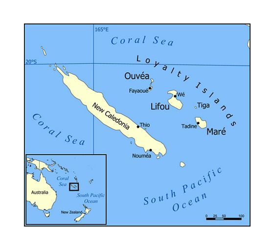 Политическая карта Новой Каледонии