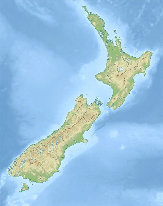 Детальная карта рельефа Новой Зеландии