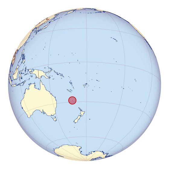 Большая карта расположения острова Норфолк в Океании