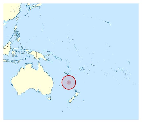 Большая карта расположения острова Норфолк