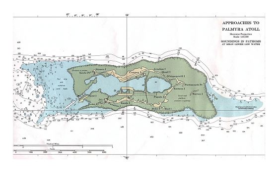 Детальная топографическая карта атолла Пальмира