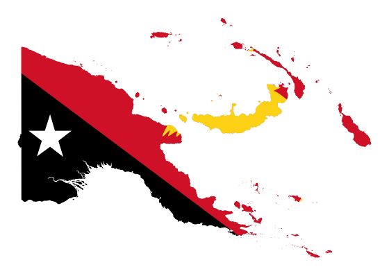 Большая карта флаг Папуа-Новой Гвинеи