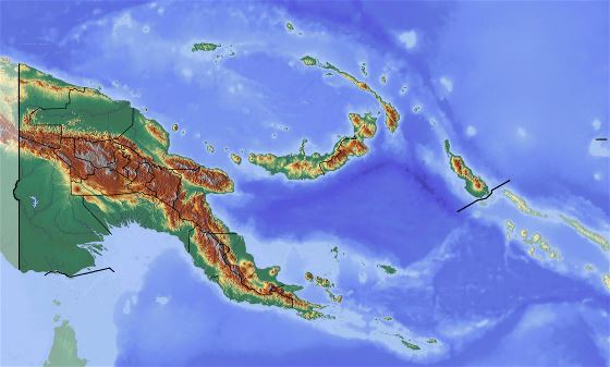 Большая топографическая карта Папуа-Новой Гвинеи
