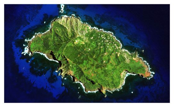 Большая спутниковая карта острова Питкэрн