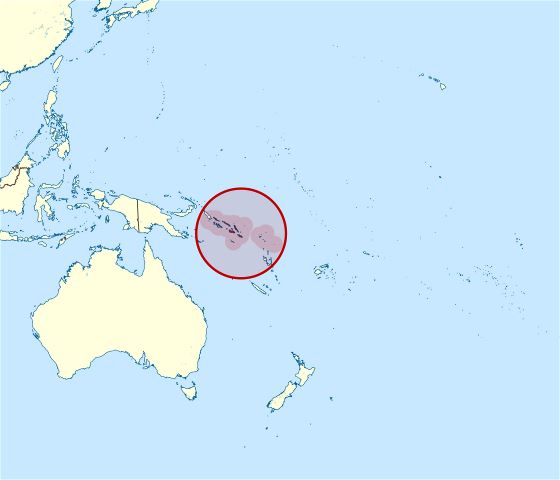 Большая карта расположения Соломоновых островов в Океании