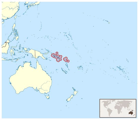 Большая карта расположения Соломоновых островов