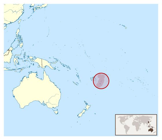 Большая карта расположения Тонга