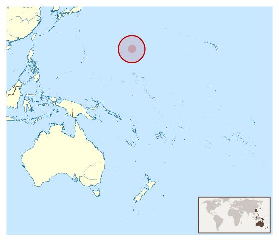 Большая карта расположения острова Уэйк в Океании