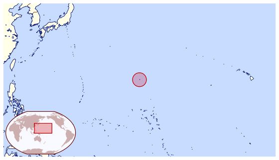 Большая карта расположения острова Уэйк