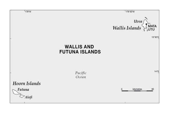 Большая карта Уоллиса и Футуны