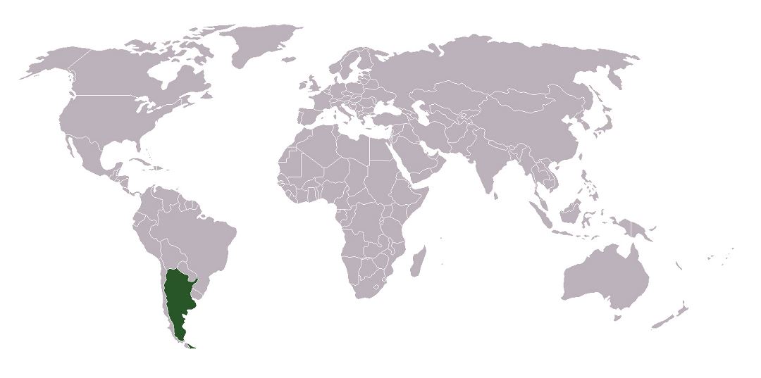Подробная карта расположения Аргентины