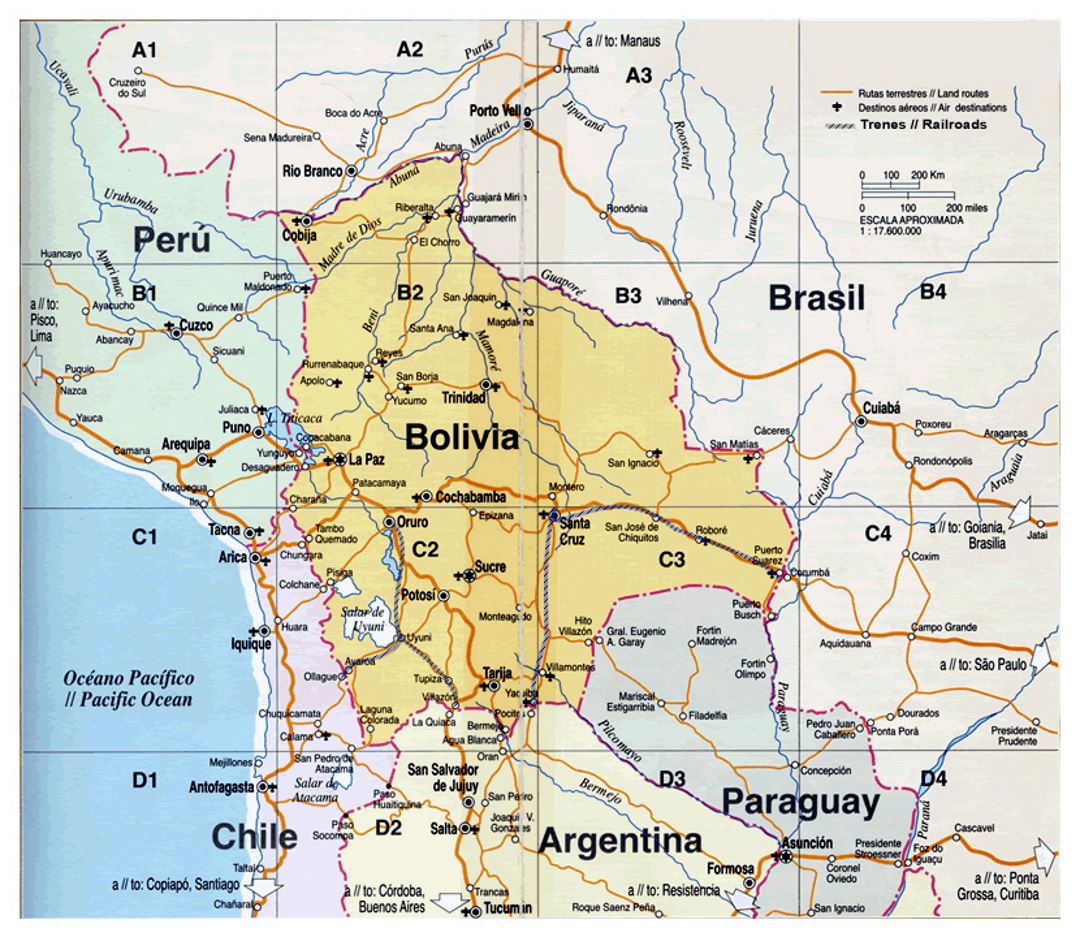 Карта Боливии