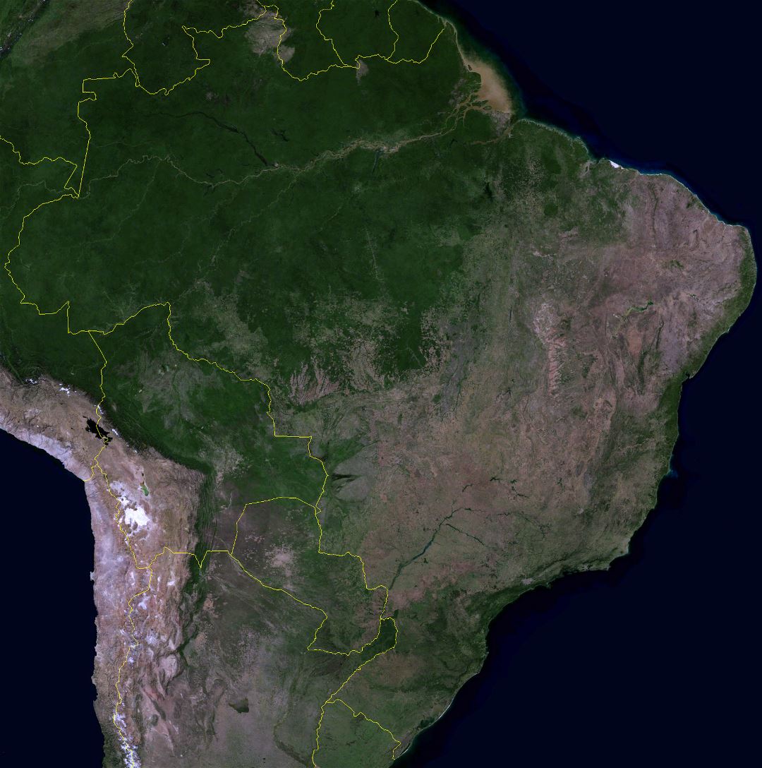 Детальная спутниковая карта Бразилии