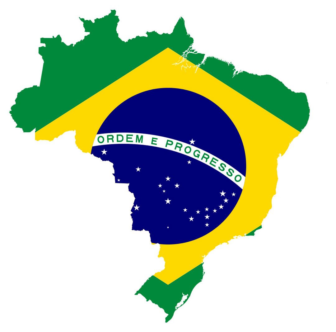 Большая карта флаг Бразилии