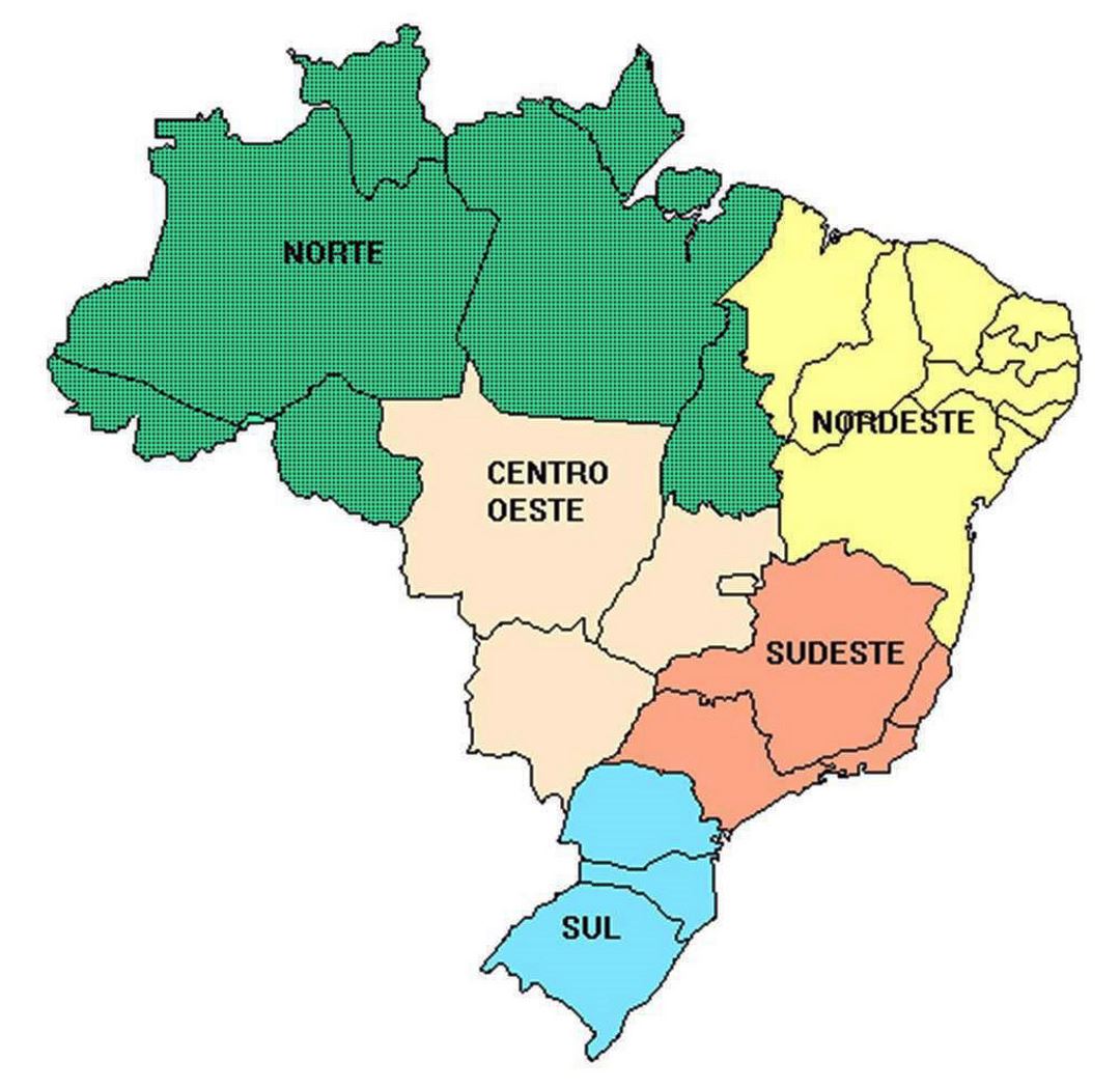 Карта регионов Бразилии