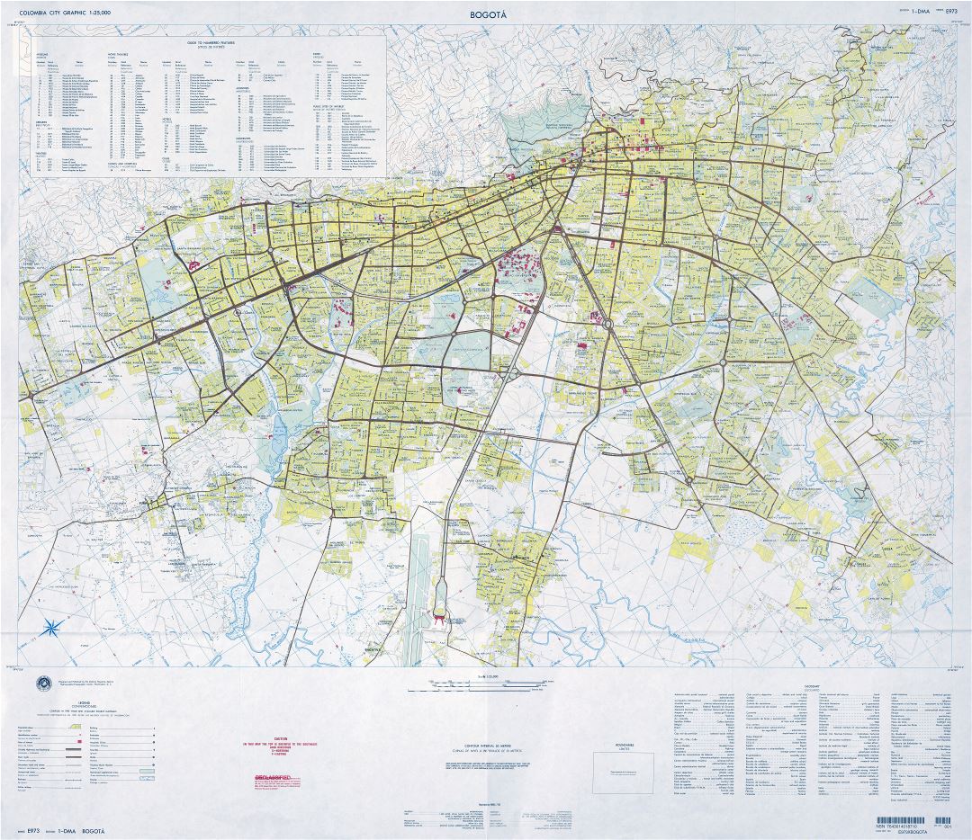 Крупномасштабная детальная карта дорог города Богота со всеми зданиями
