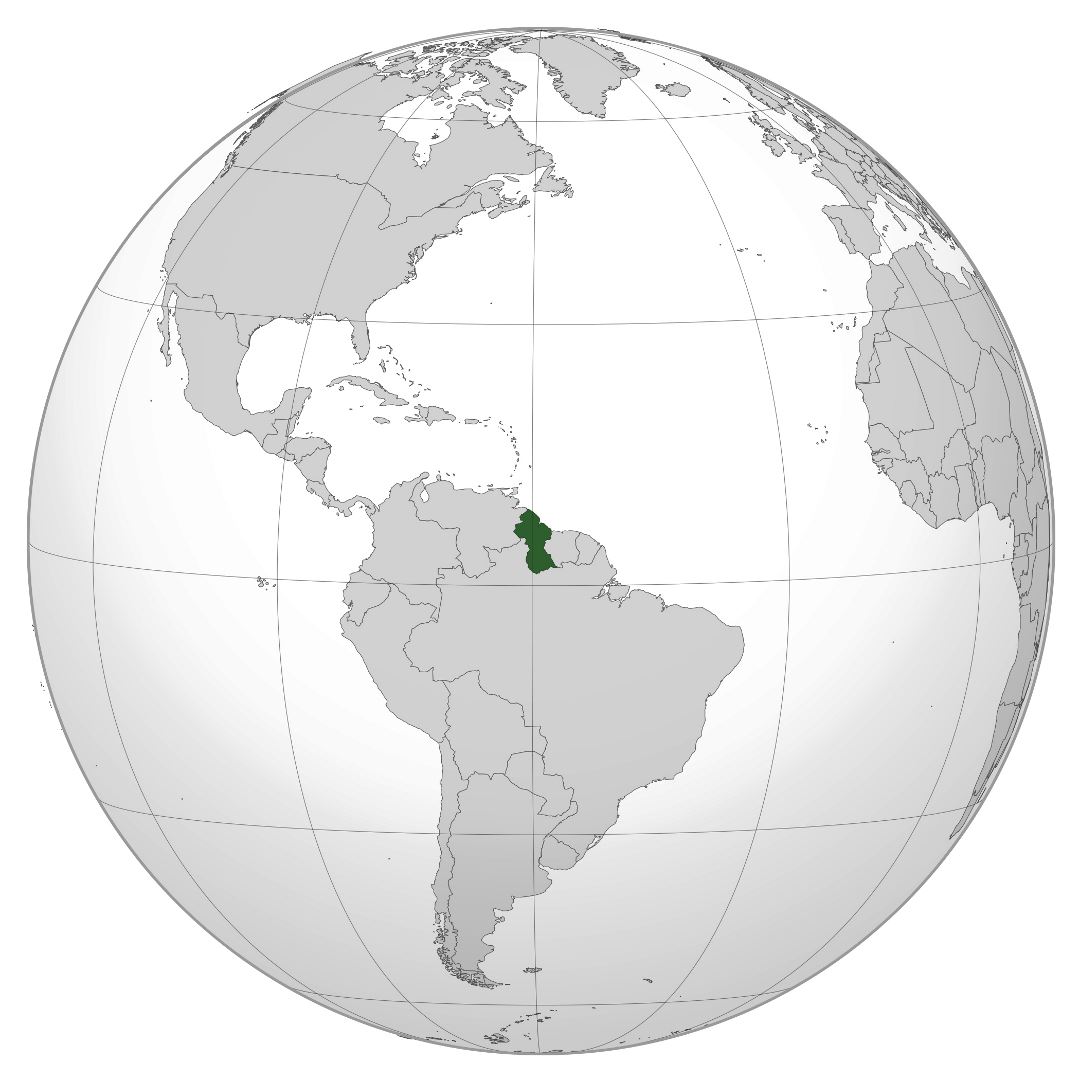 Большая карта расположения Гайаны