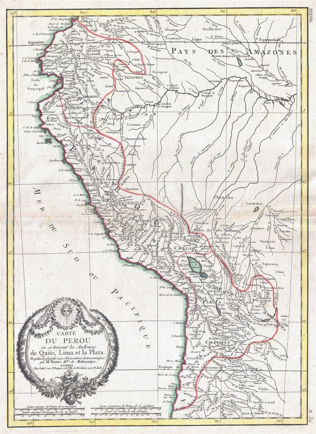 Крупномасштабная старая карта Перу - 1775