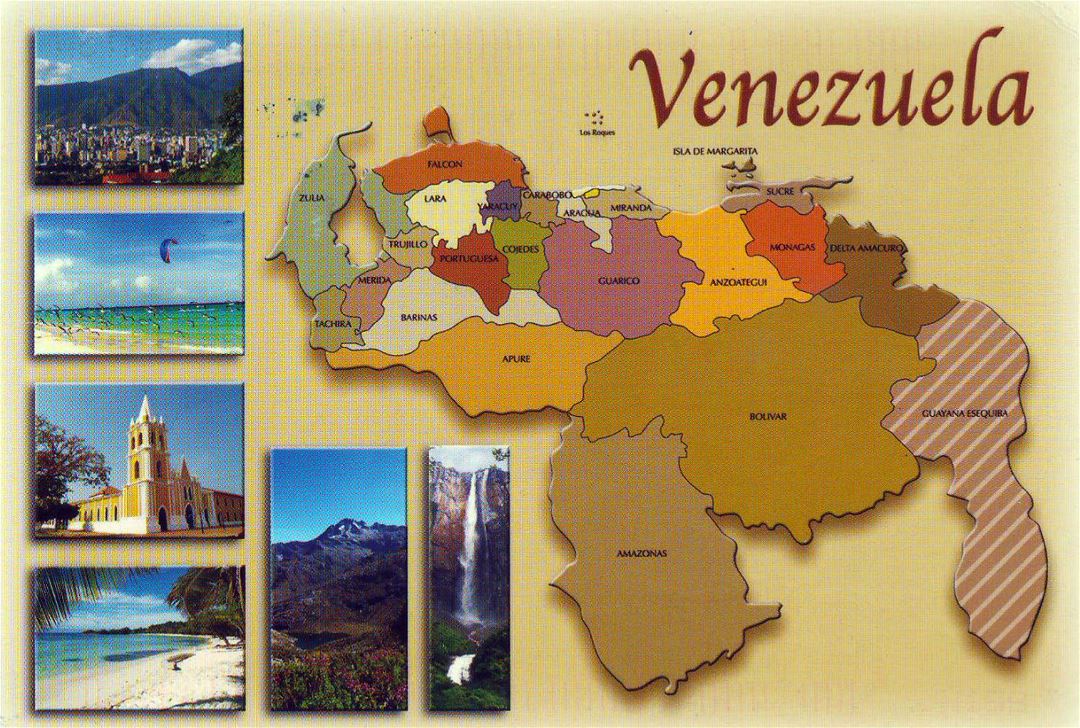 Большая административная карта Венесуэлы