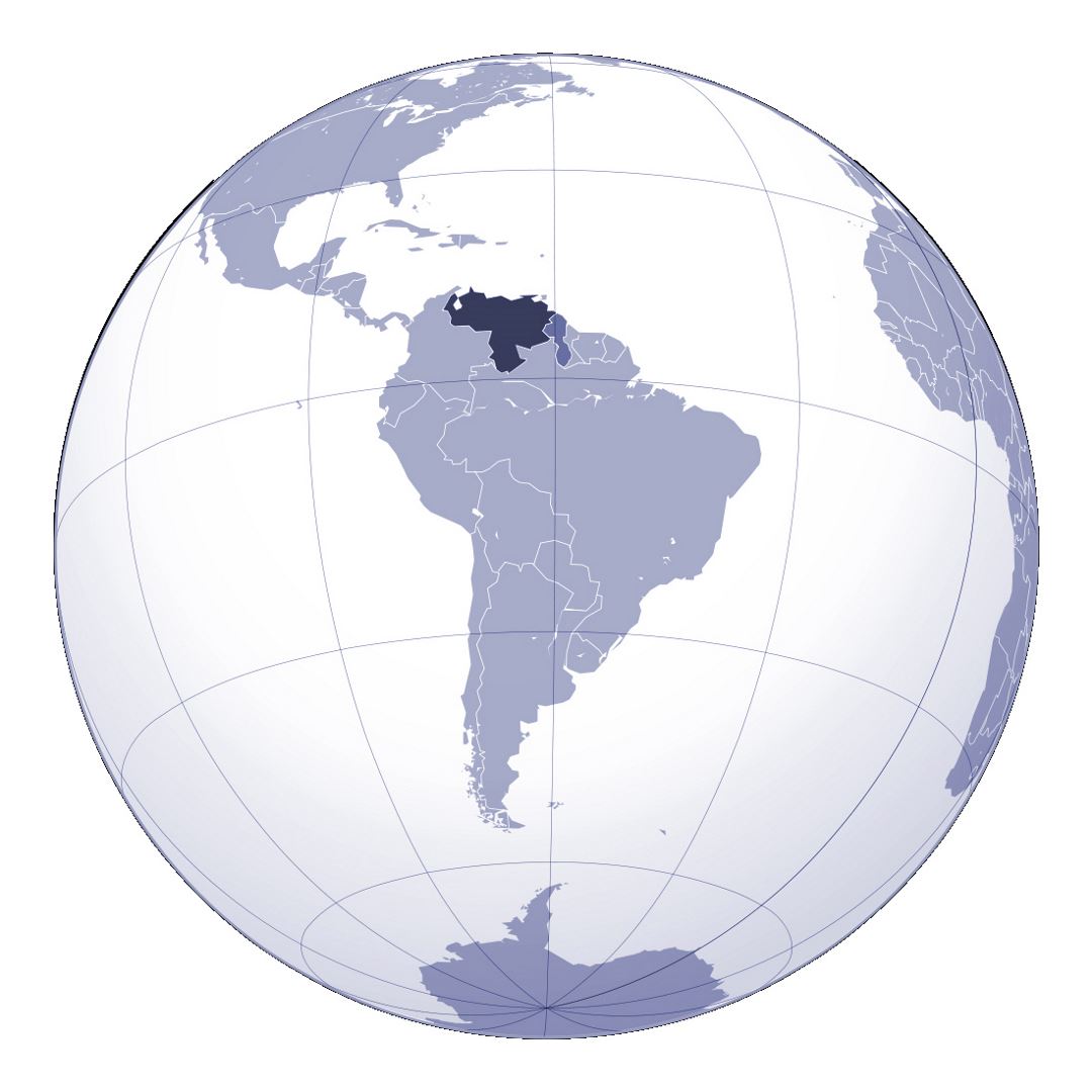 Большая карта расположения Венесуэлы