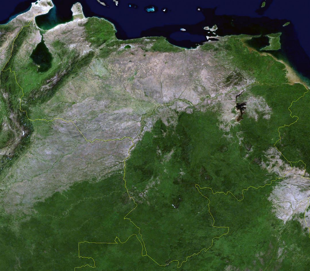 Большая спутниковая карта Венесуэлы