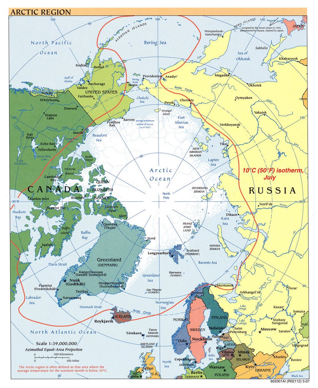Большая политическая карта Арктического региона - 2007