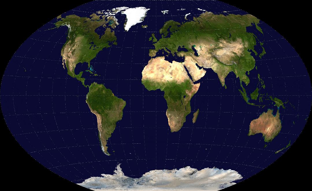 Детальная спутниковая карта Мира