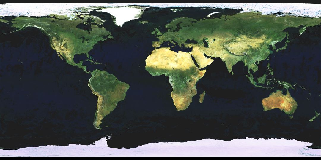 Большая подробная спутниковая карта мира
