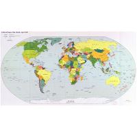 Крупномасштабная политическая карта мира - 1989