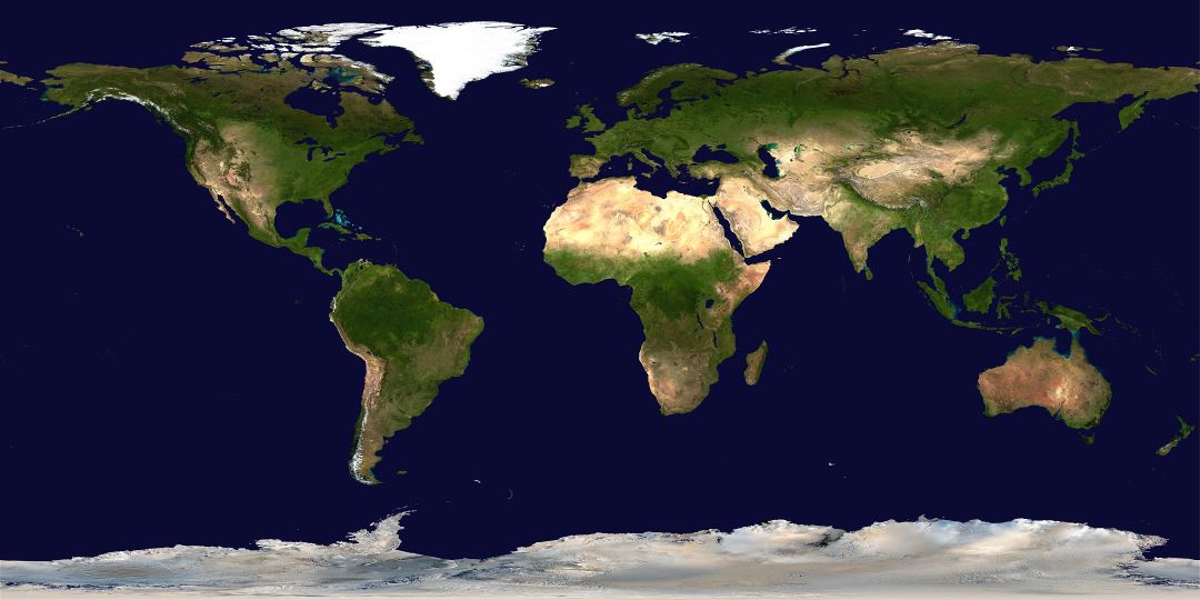 Крупномасштабная детальная спутниковая карта мира