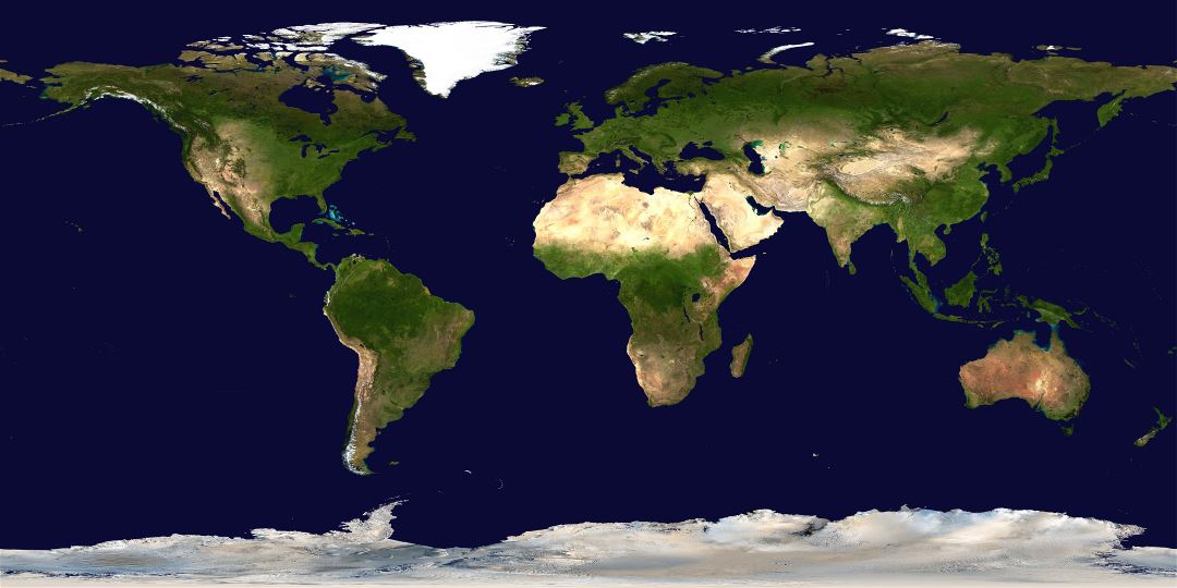 Спутниковая карта мира в большом формате
